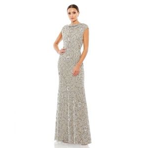 Mac Duggal 93537 Cowl Neckline Floral Dress